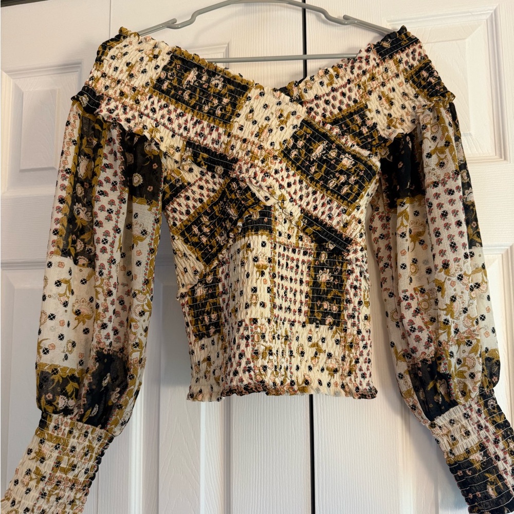 Steve Madden Floral Patchwork Top